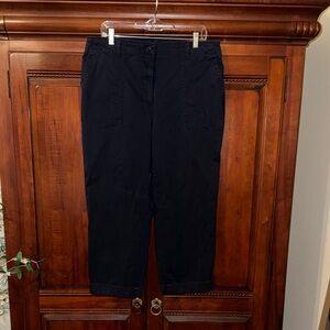 Talbots Women’s Navy Cropped Patch Pocket Pants Size 14W